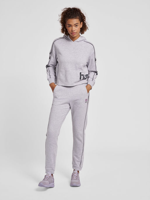 hmlLGC YOKO REGULAR PANTS, LIGHT GREY MELANGE, model