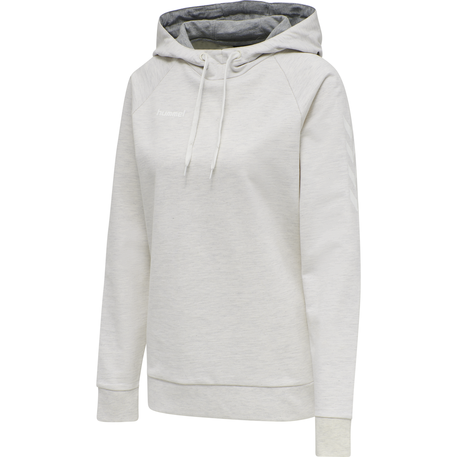 HMLGO COTTON HOODIE WOMAN, EGRET MELANGE, packshot