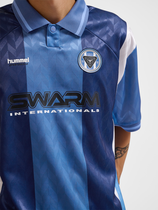 hmlLOOSE SOCCER JERSEY S/S, ESTATE BLUE, model