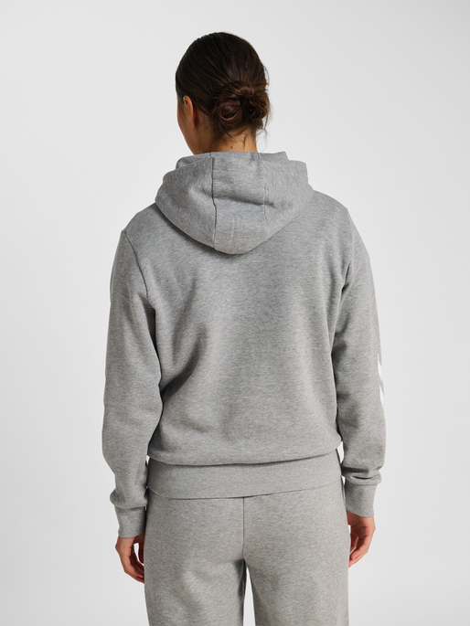 hmlLEGACY 2.0 W HOODIE, GREY MELANGE, model