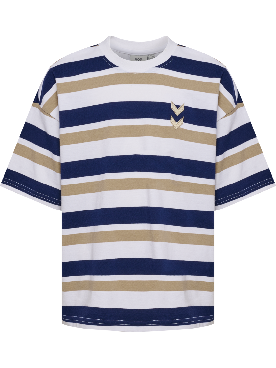 hmlJR SILLY S/S BOXY T-SHIRT STRIPE, MEDIEVAL BLUE, packshot