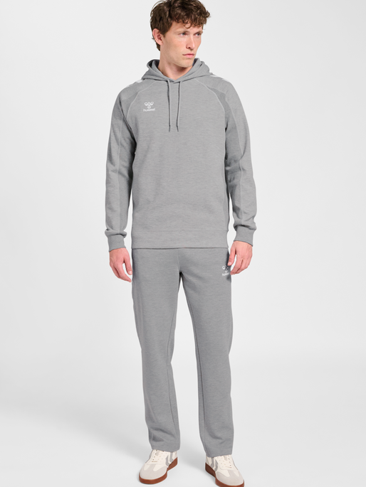 hmlMOVE 2.0 HOODIE, GREY MELANGE, model