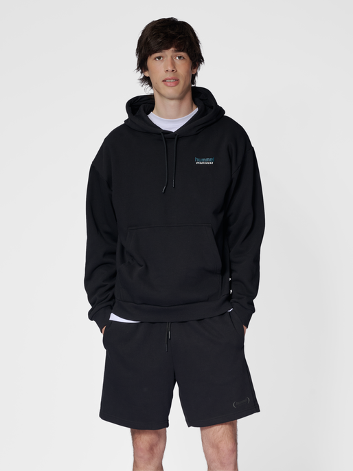 hmlLOOSE HOODIE SPORTSWEAR, BLACK, model
