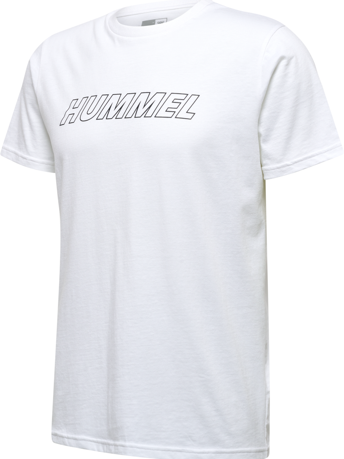 hmlTE CALLUM COTTON T-SHIRT, WHITE/ASPHALT, packshot