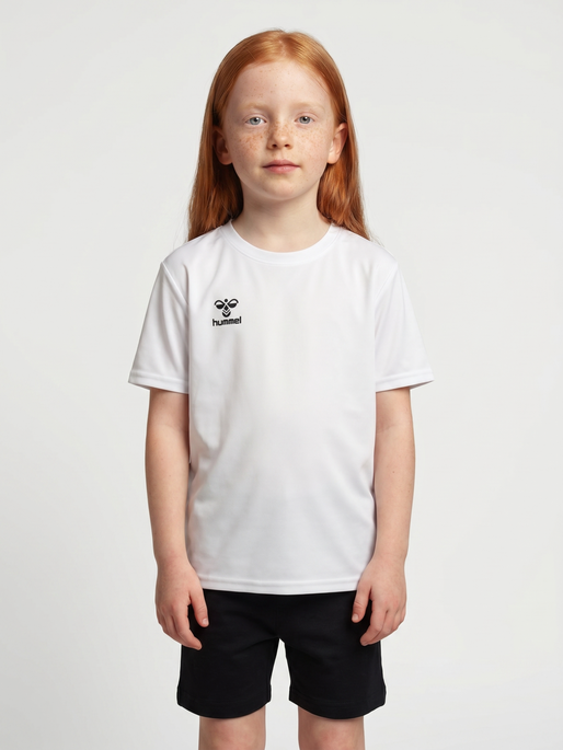 hmlESSENTIAL JERSEY S/S KIDS, WHITE, model