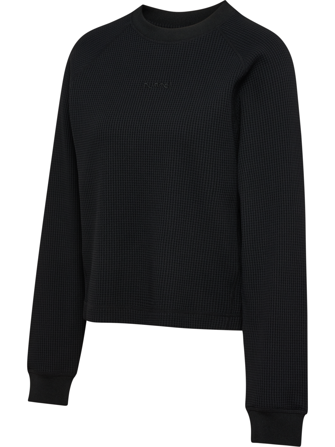 hmlSOFT WAFFLE W T-SHIRT L/S, BLACK, packshot