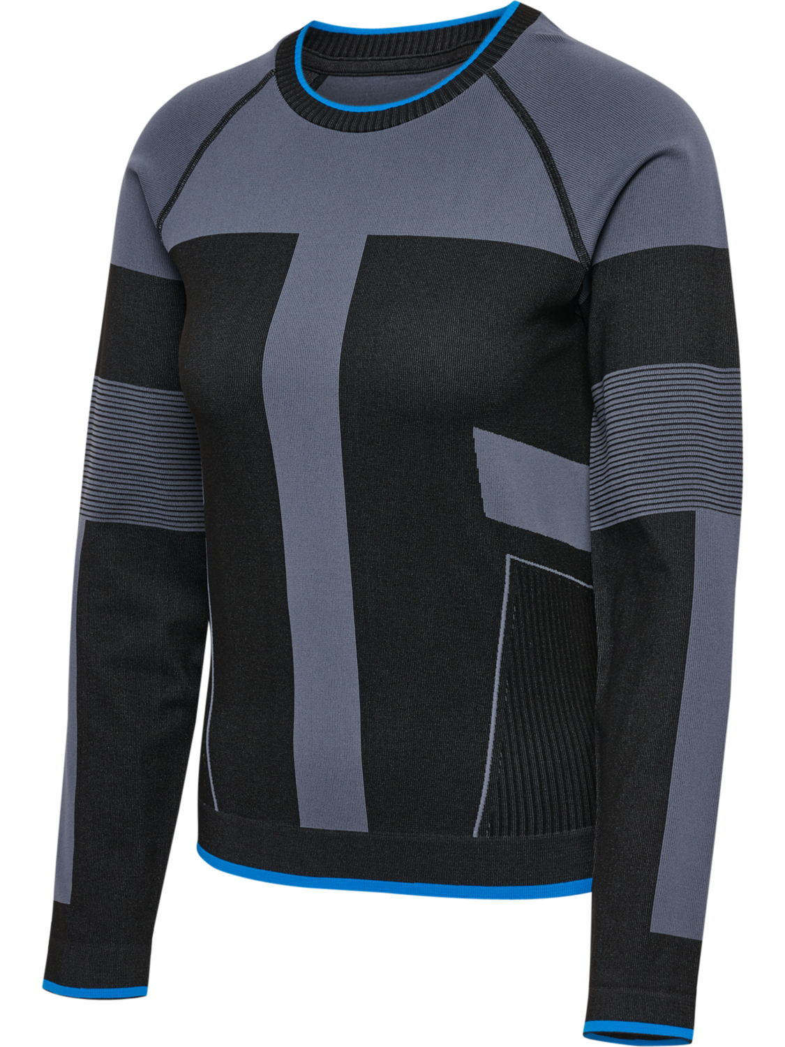 hmlSEAMLESS TEE LS, BLACK, packshot