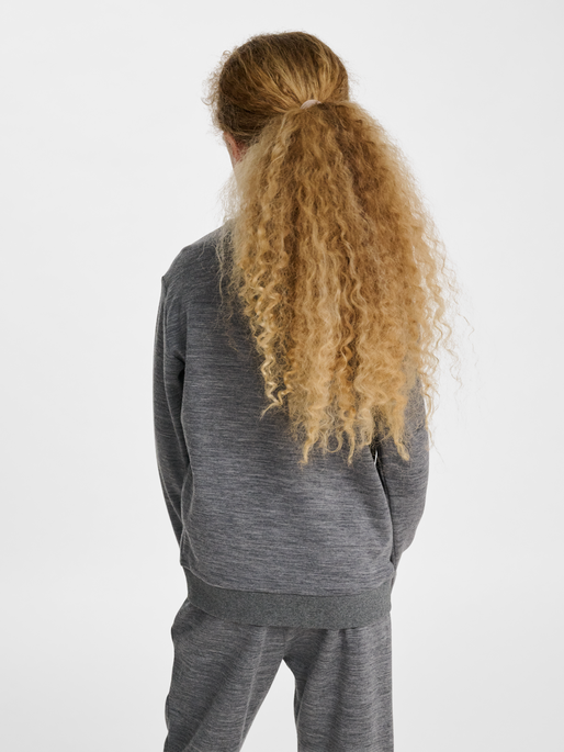 hmlJR WOOL ZIP JACKET BEE, DARK GREY MELANGE, model