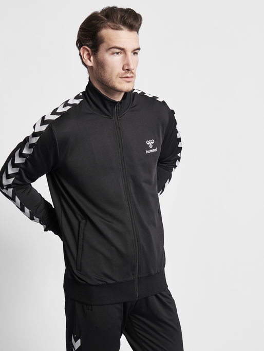 HMLNATHAN ZIP JACKET, CAVIAR/CAVIAR, model