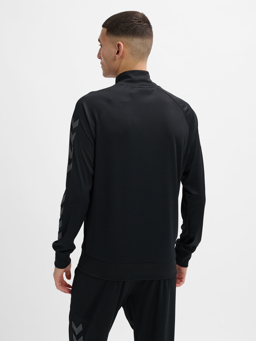 hmlLEGACY SUNE POLY ZIP JACKET, BLACK, model