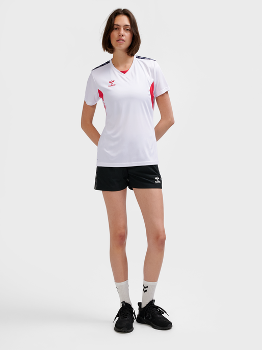 hmlAUTHENTIC PL JERSEY S/S WOMAN, WHITE/TRUE RED, model