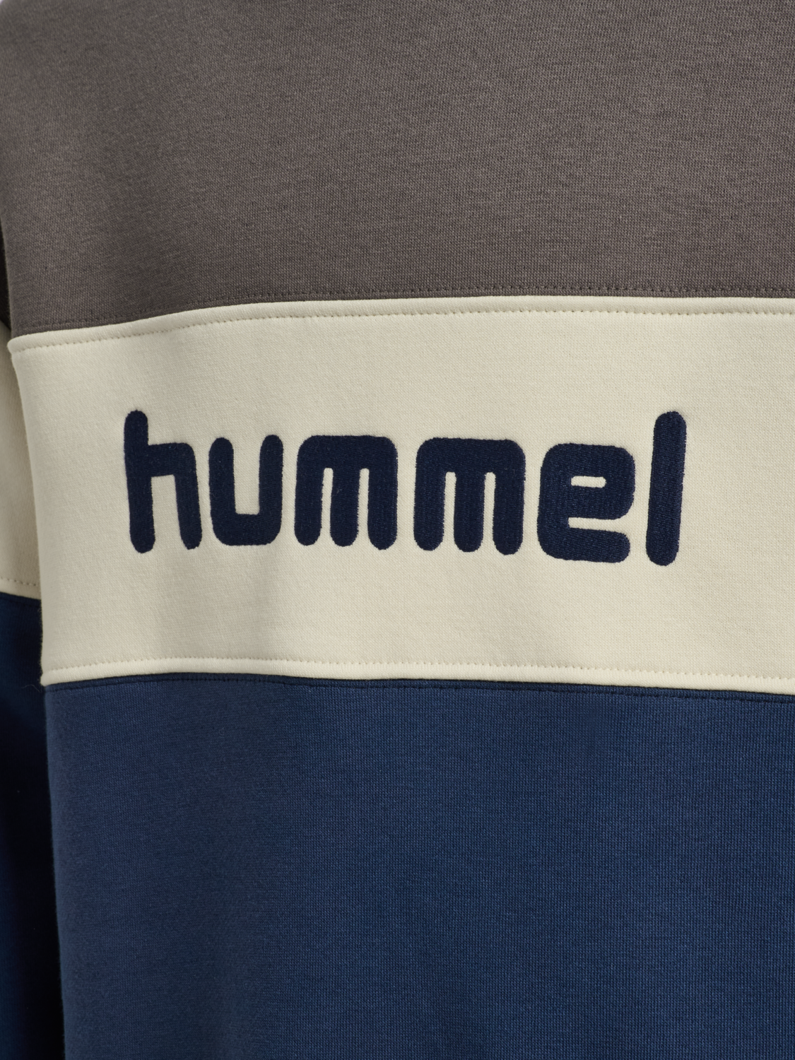 hmlJR LOOSE BLOCK CREWNECK, DARK GULL GRAY, packshot