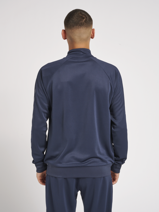 hmlLEGACY POLY ZIP JACKET, BLUE NIGHTS, model