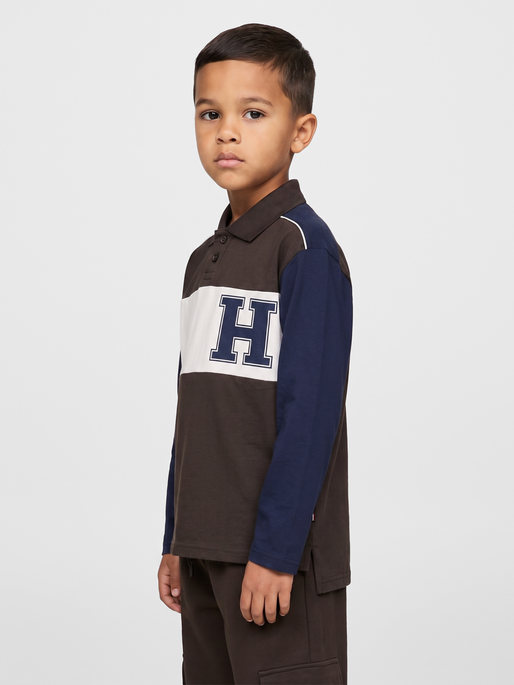 hmlROBIN JERSEY POLO L/S, TURKISH COFFEE, model