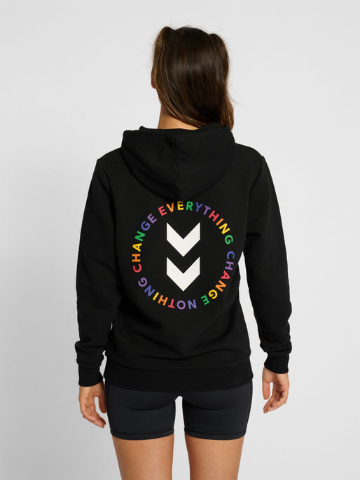 hmlEVERYTHING NOTHING HOODIE, BLACK, model