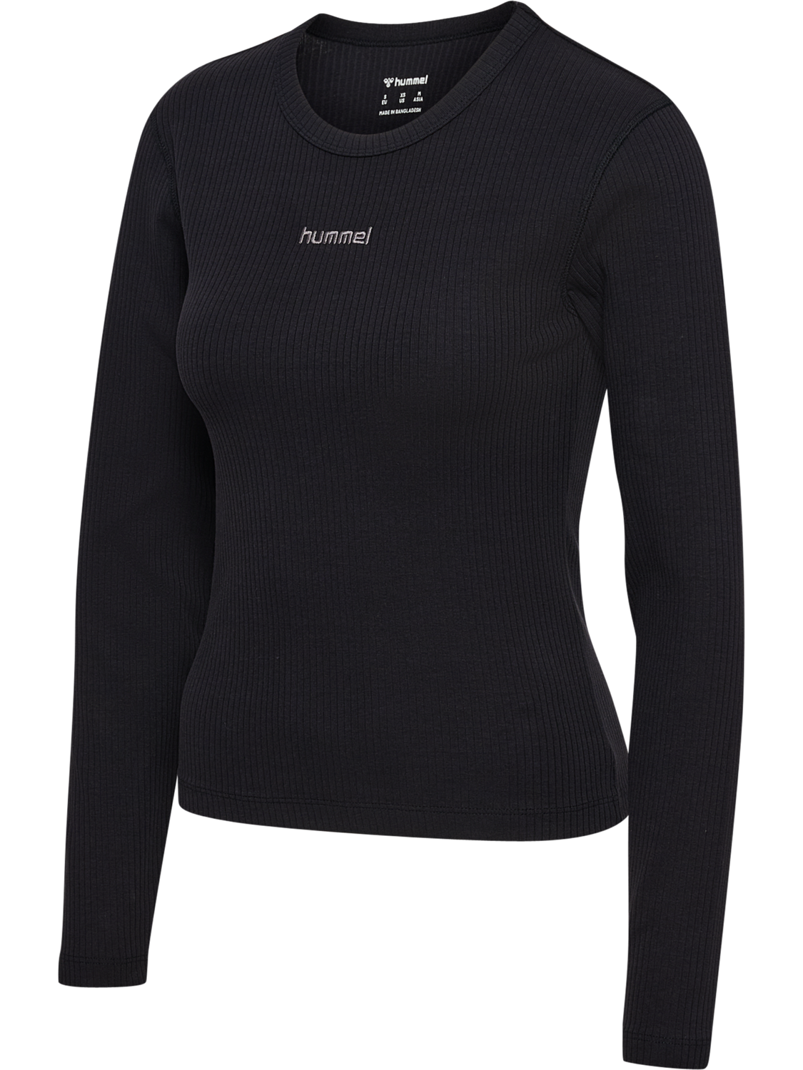 hmlFOUNDATION RIB T-SHIRT L/S, BLACK, packshot