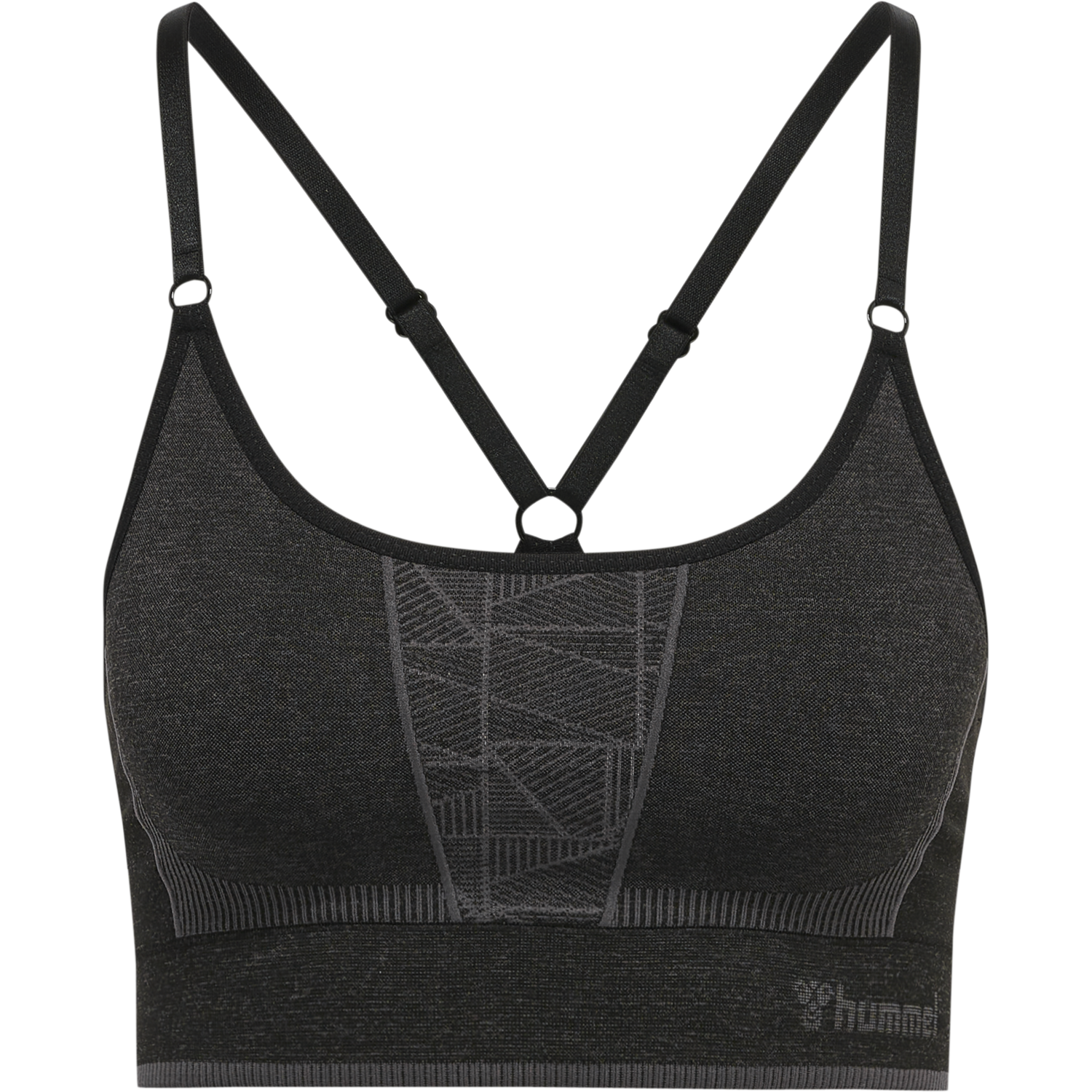 hmlMT ENERGY SEAMLESS SPORTS TOP, BLACK/ASPHALT MELANGE, packshot