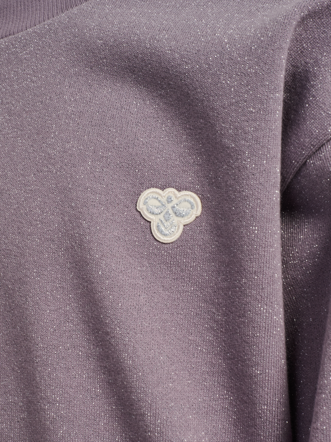hmlJR LOOSE GLITTER CREWNECK BEE, GRAY RIDGE, packshot