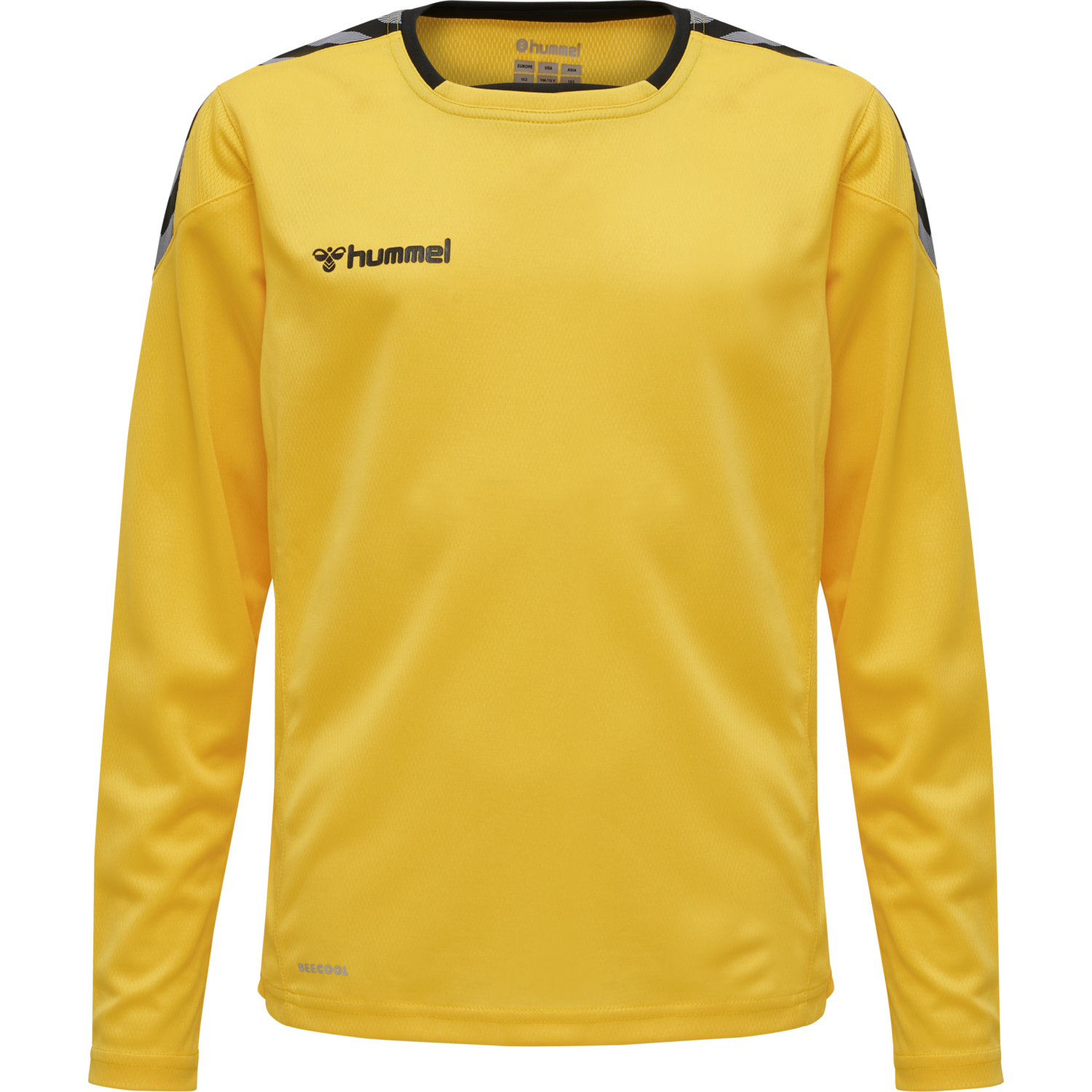 hmlAUTHENTIC KIDS POLY JERSEY L/S, SPORTS YELLOW/BLACK, packshot