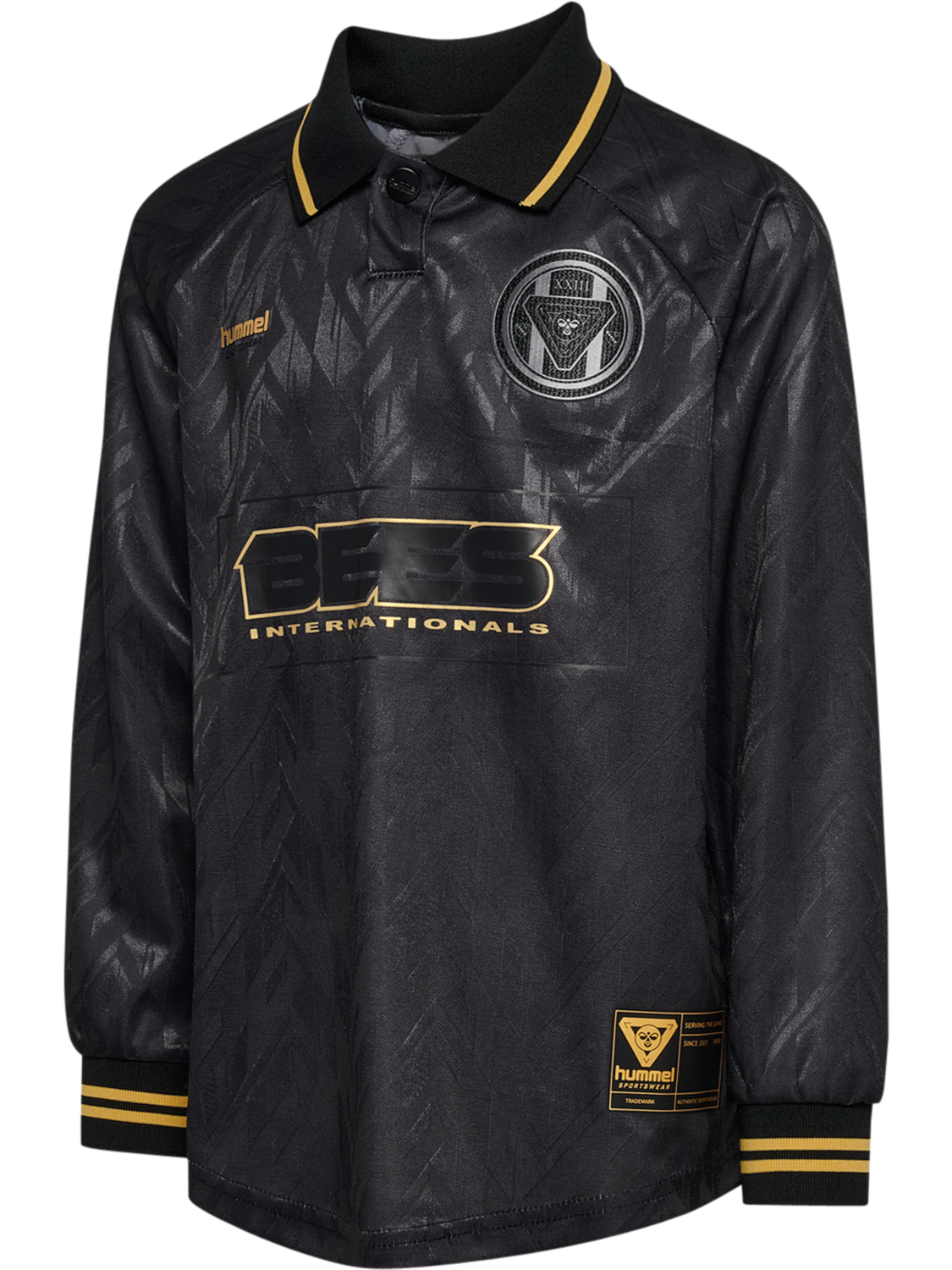 hmlJR LOOSE BAY SOCCER JERSEY L/S, BLACK, packshot