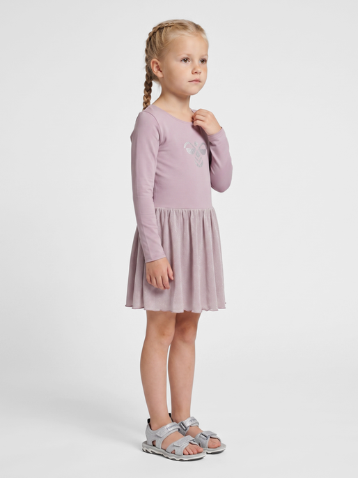 hmlJR GLITTER TIGHTS GYMSUIT L/S, SEA FOG, model