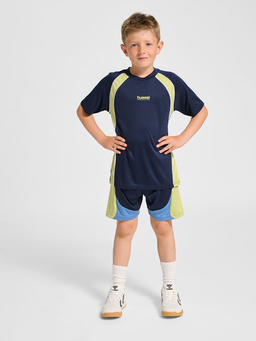 hmlJR GOAL PIPING T-SHIRT S/S, DRESS BLUES, model