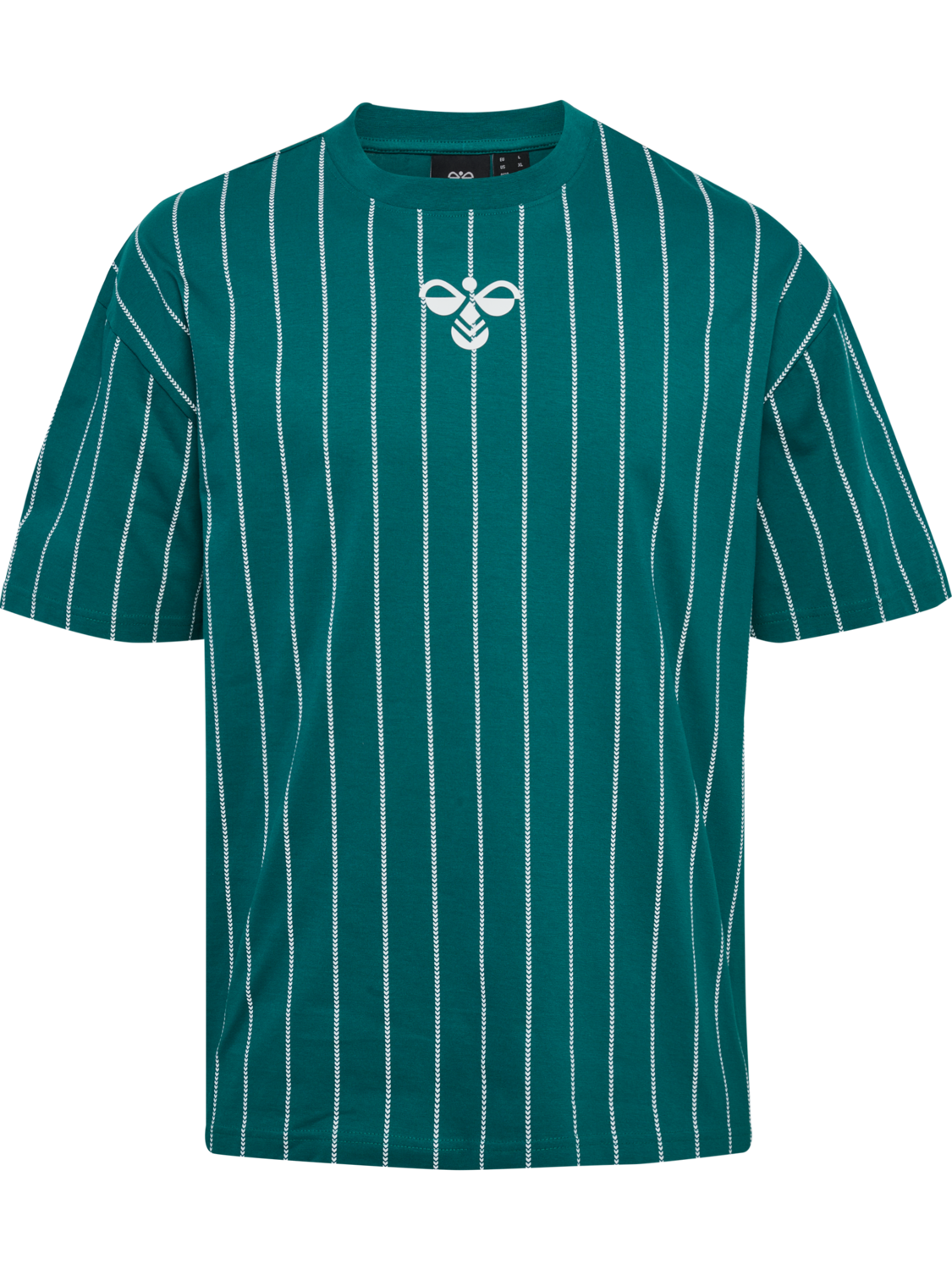Chevron Pinstripe T-Shirt, TEAL/WHITE, packshot
