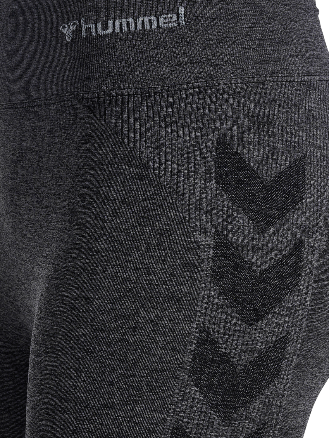 hmlCI SEAMLESS MW SCRUNCH TIGHT, BLACK MELANGE, packshot