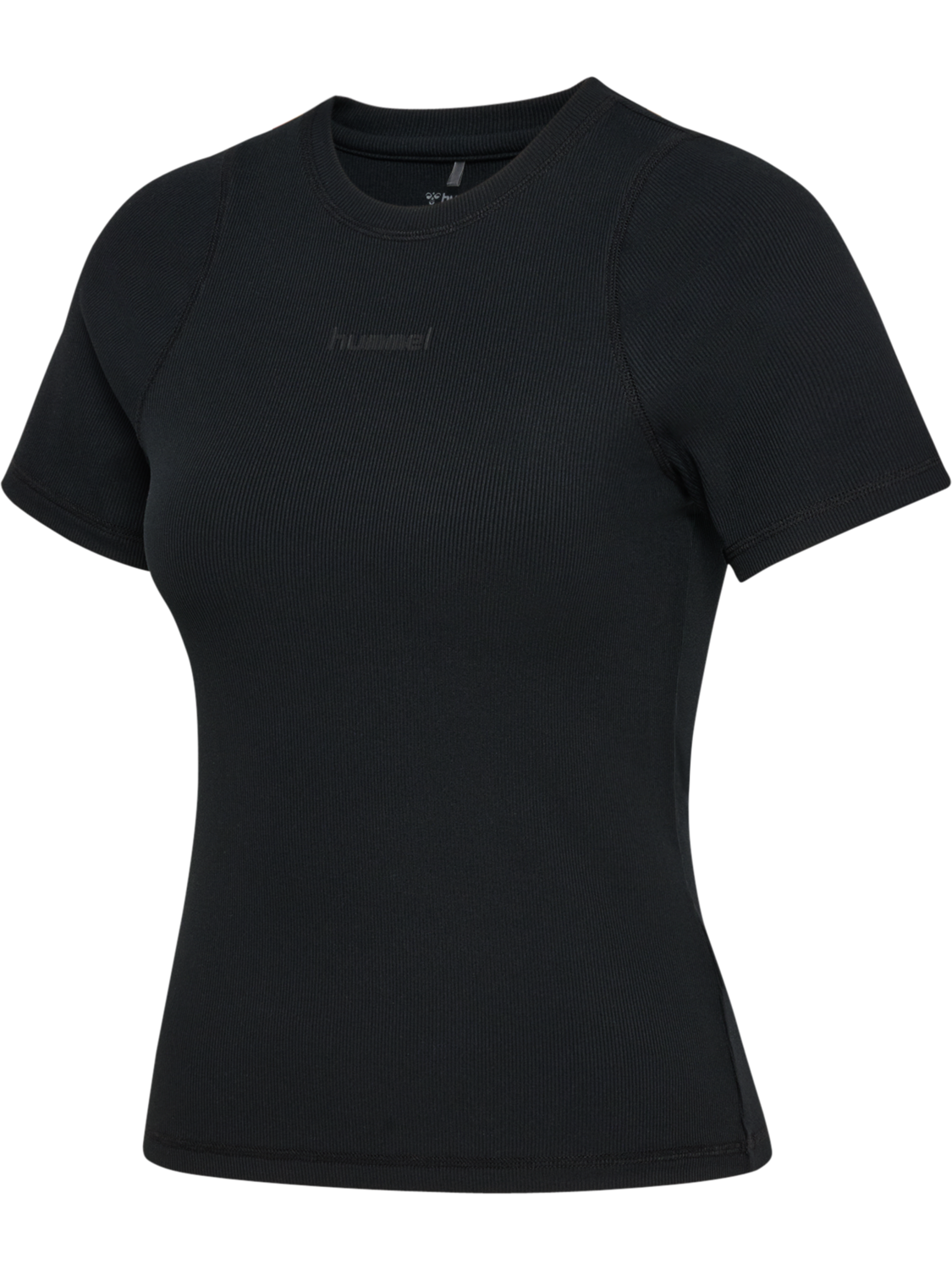 hmlPULSE RIB W T-SHIRT S/S, BLACK, packshot