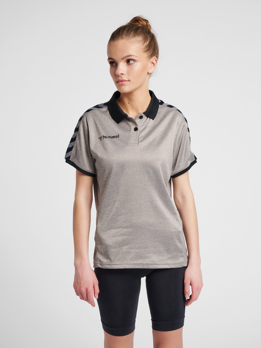 hmlAUTHENTIC WOMAN FUNCTIONAL POLO, GREY MELANGE, model