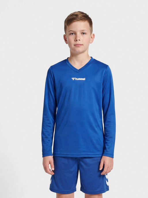 hmlBL ESSENTIAL TEE L/S KIDS, TRUE BLUE, model
