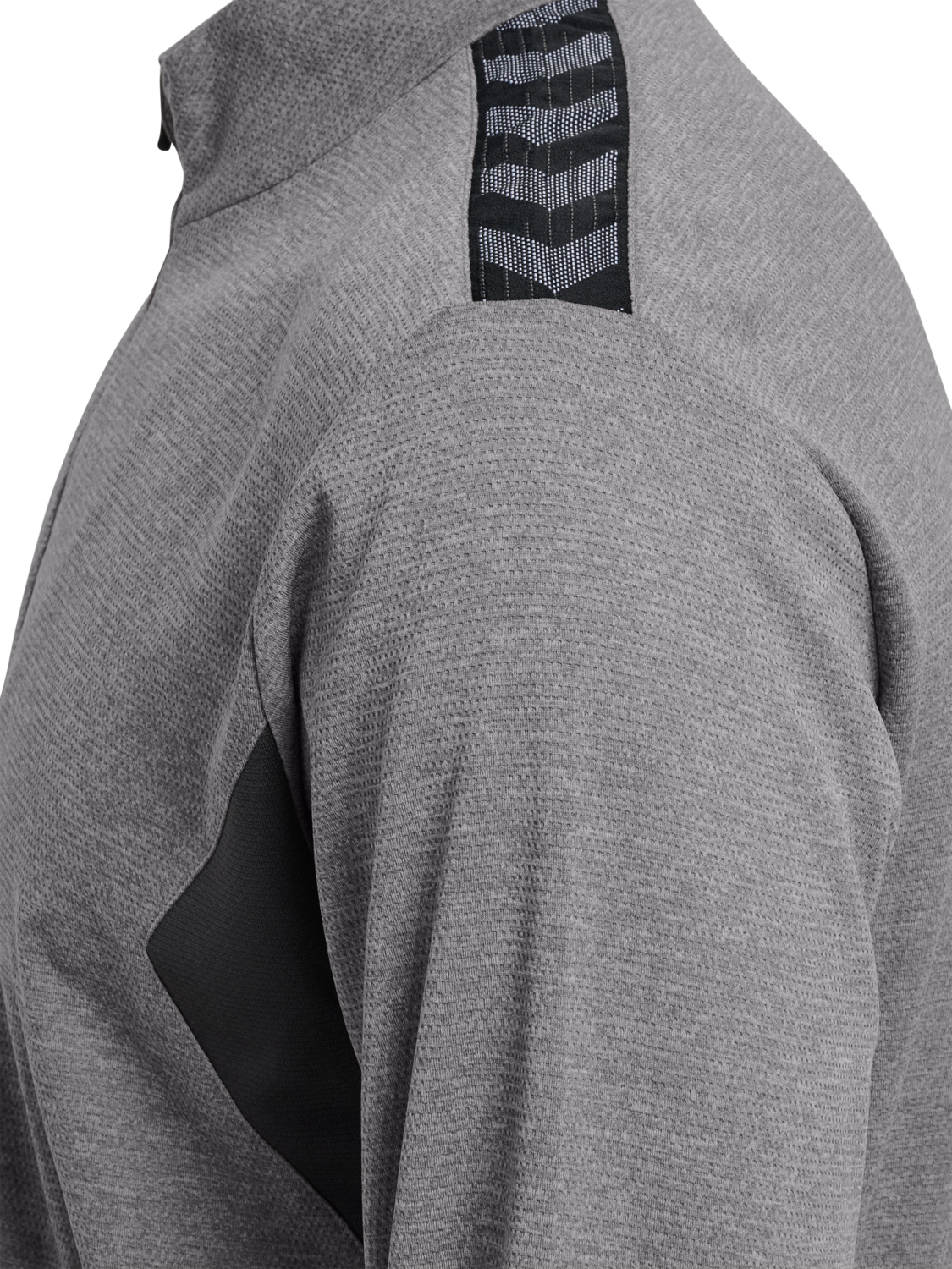 hmlAUTHENTIC HALF ZIP SWEAT, GREY MELANGE, packshot