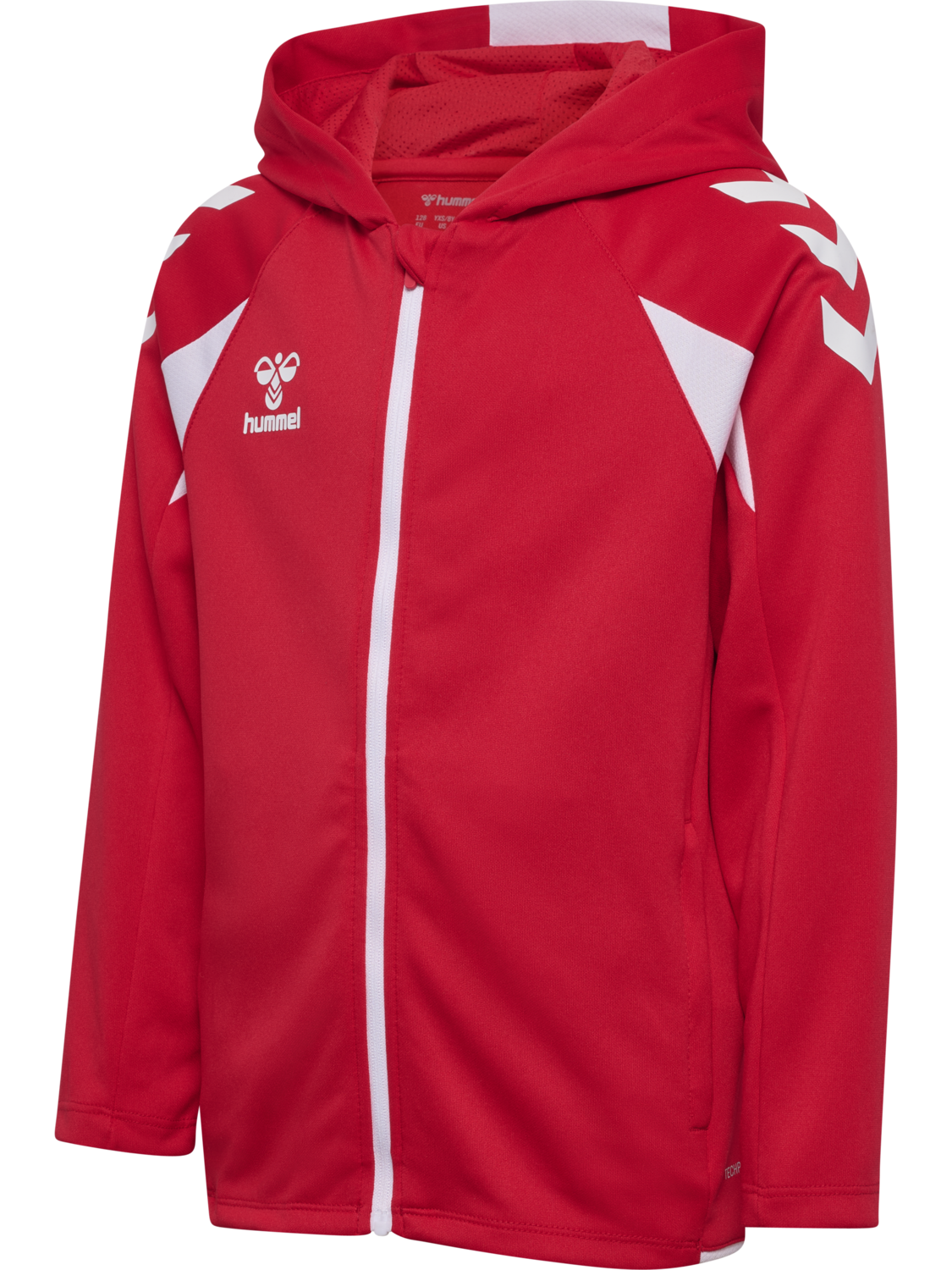 hmlCORE 2.0 ZIP HOODIE KIDS, TRUE RED/WHITE, packshot