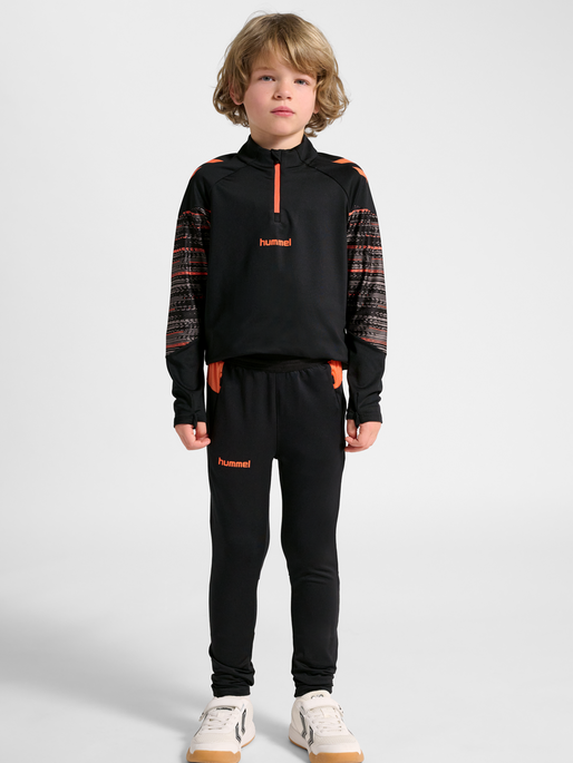 hmlBLAZE PRO TRAINING HALF ZIP KIDS, BLACK/ORANGE, model