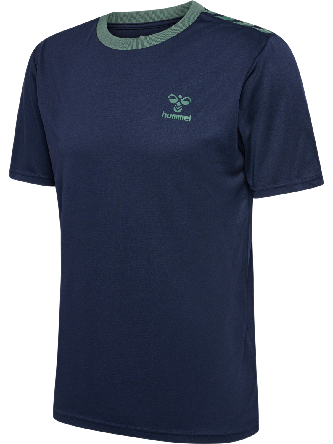 hmlSTALTIC POLY JERSEY S/S, MARINE/DUCK GREEN, packshot