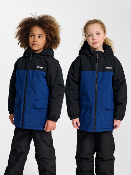 hmlJR BLOCK JACKET WP, ESTATE BLUE, model