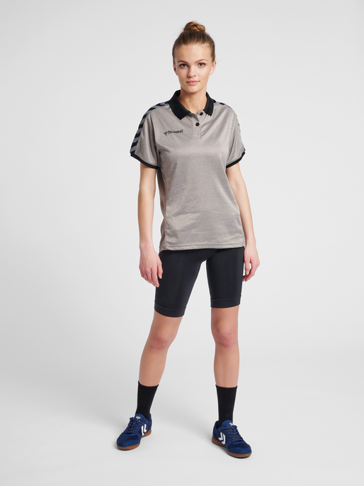 hmlAUTHENTIC WOMAN FUNCTIONAL POLO, GREY MELANGE, model