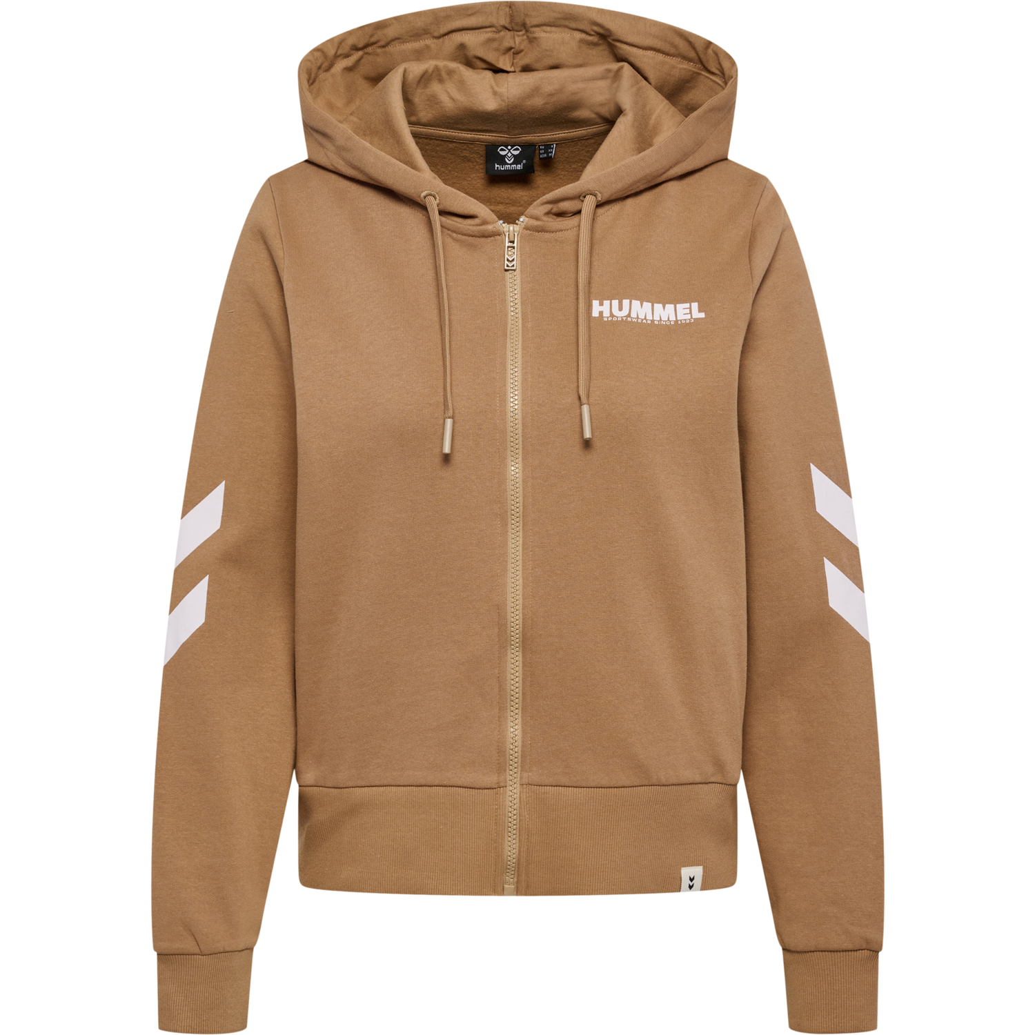 hmlLEGACY WOMAN ZIP HOODIE, TIGERS EYE, packshot