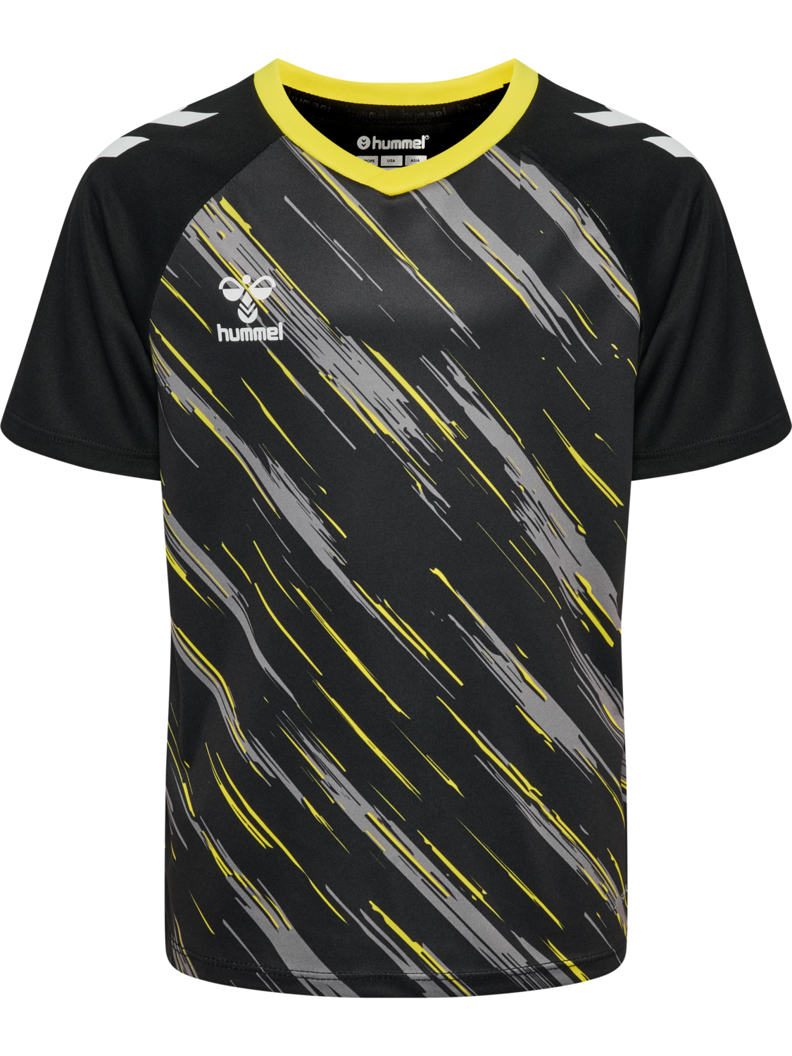 hmlMATCH TRIUMPH JERSEY S/S KIDS, BLACK/BLAZING YELLOW, packshot