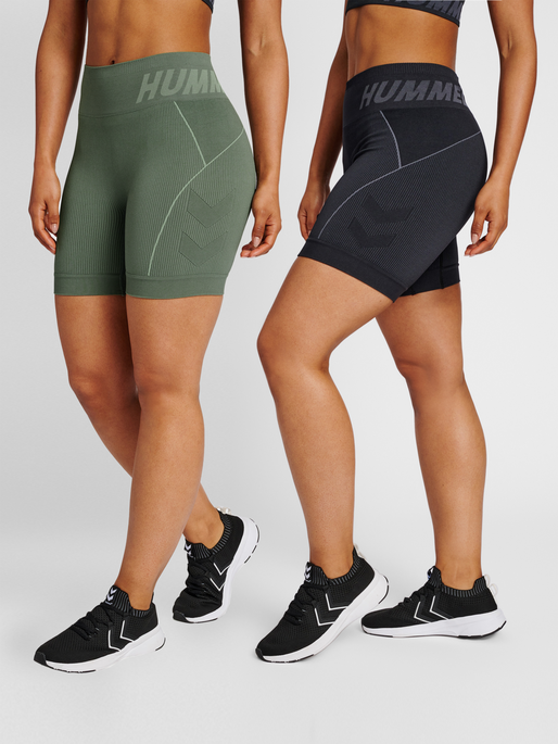 hmlTE CHRISTEL 2-PACK SEAML SHORTS, BLACK/LILY PAD, model