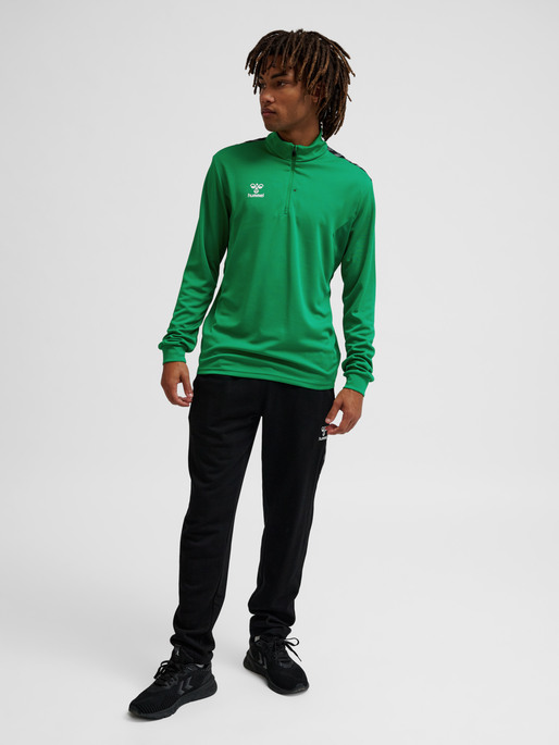 hmlAUTHENTIC HALF ZIP SWEAT, JELLY BEAN, model