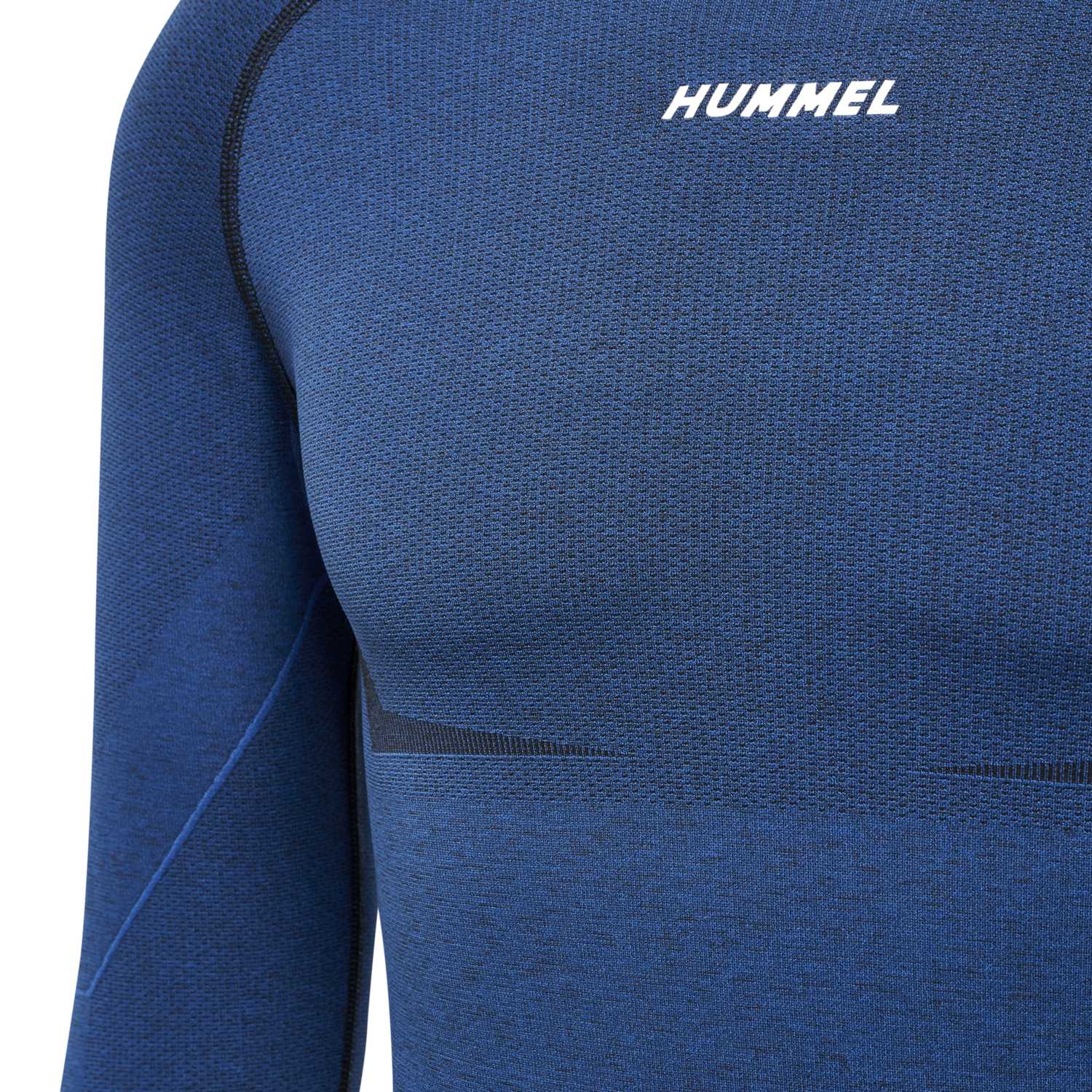 hmlTE MIKE SEAMLESS T-SHIRT L/S, INSIGNIA BLUE/BLACK MELANGE, packshot