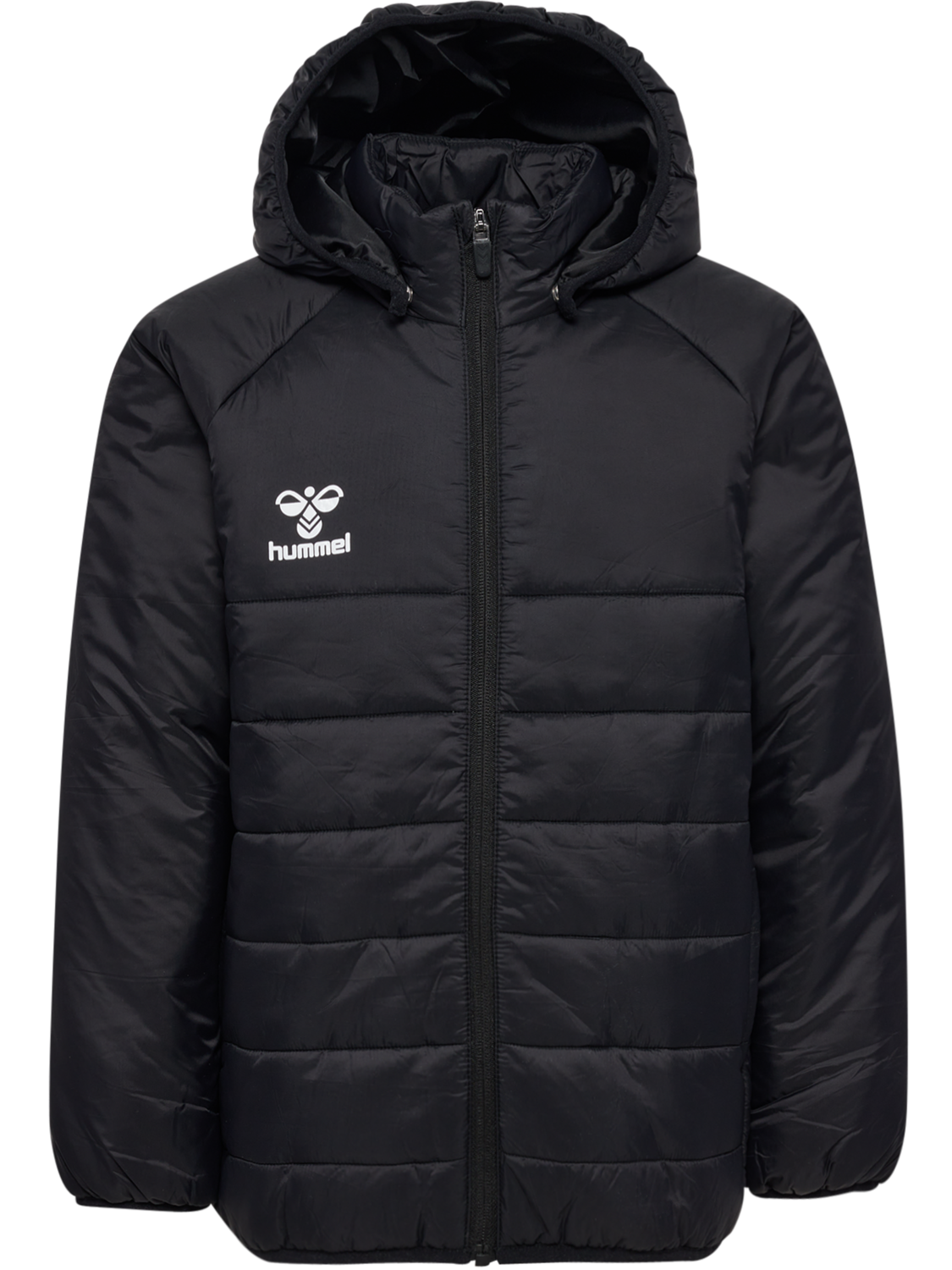 hmlGO QUILTED HOOD JACKET KIDS, BLACK, packshot