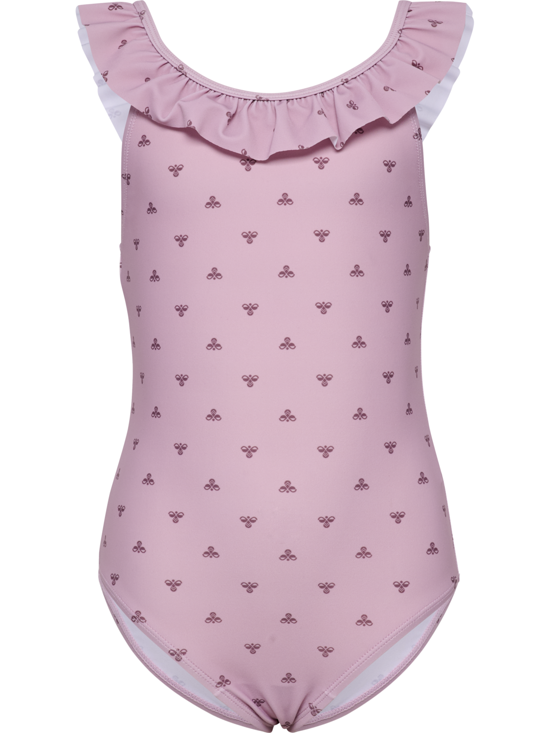 hmlJR BEE AOP FRILL SWIMSUIT, MAUVE SHADOW, packshot
