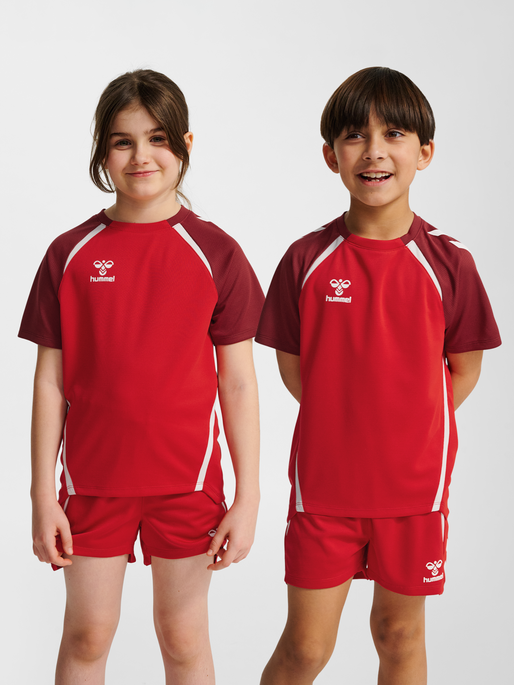 hmlLEAD 2.0 JERSEY S/S KIDS, TRUE RED/MAROON, model
