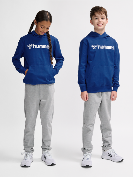 hmlGO 2.0 LOGO HOODIE KIDS, TRUE BLUE, model