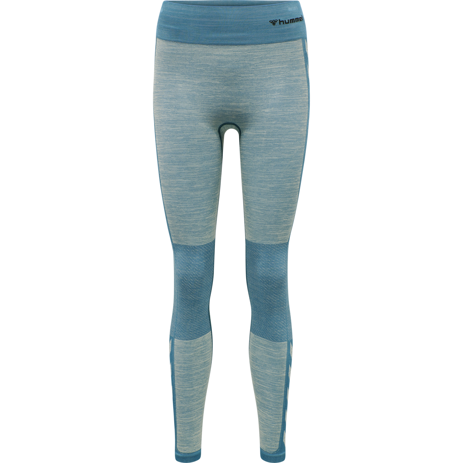 hmlCLEA SEAMLESS MID WAIST TIGHTS, BLUE CORAL/MARSHMALLOW, packshot