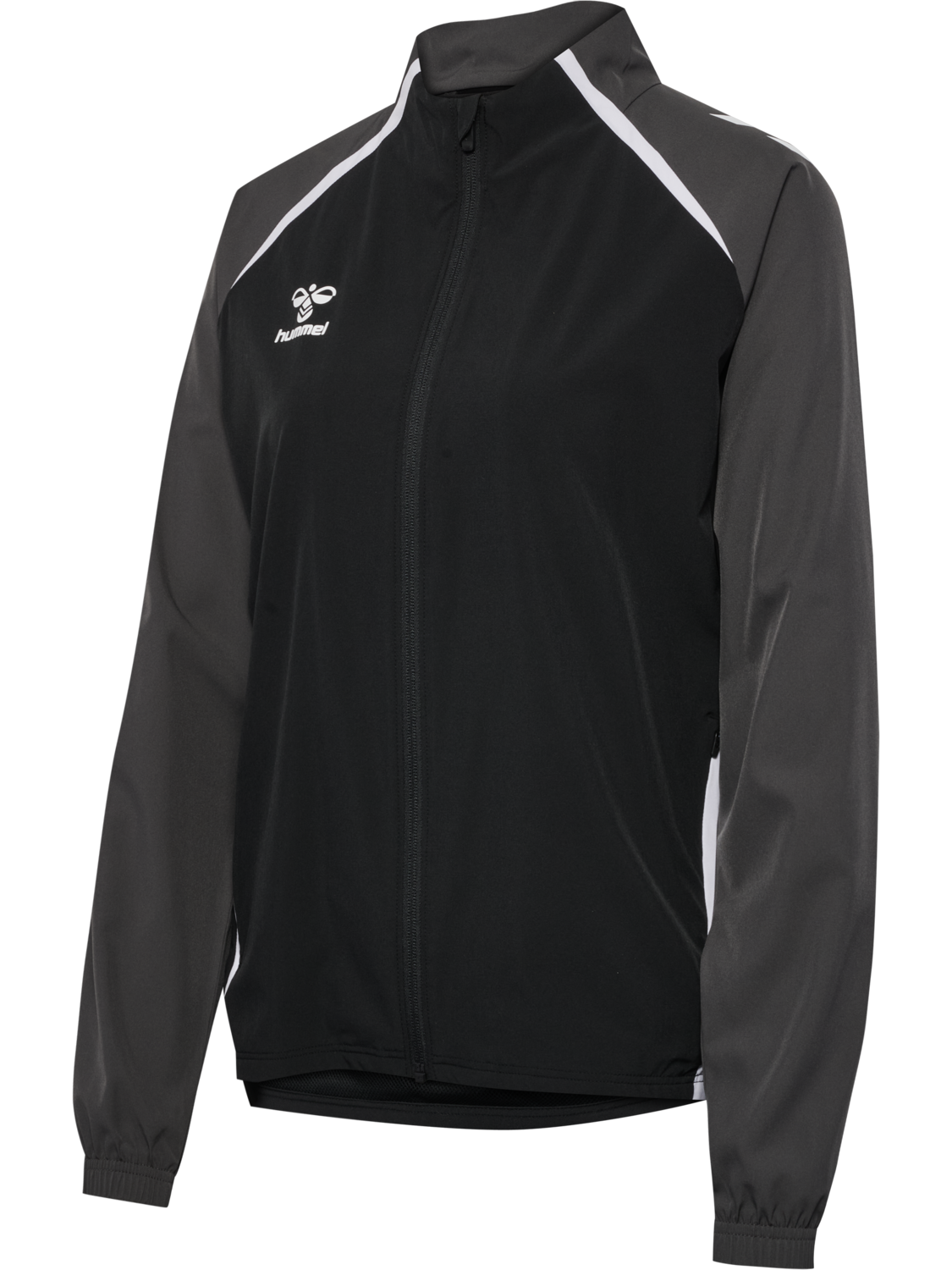 hmlLEAD 2.0  WOVEN JACKET WOMAN, BLACK/ASPHALT, packshot