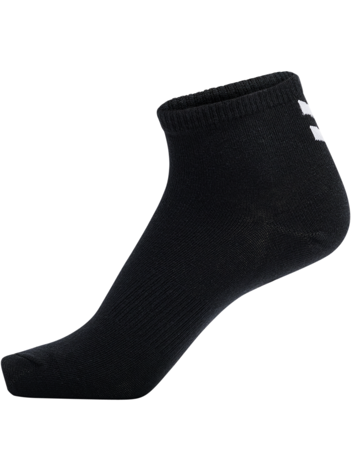 hmlCHEVRON 3-PACK  MID CUT SOCKS, BLACK, packshot