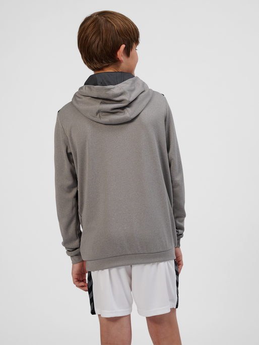 hmlAUTHENTIC PL HOODIE KIDS, GREY MELANGE, model
